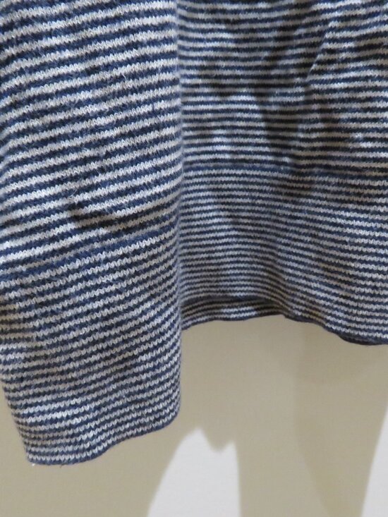 EVERLANE The Organic Cotton Slim Crew Sweater Micro Stripe XL Preppy Minimalist - Picture 7 of 13